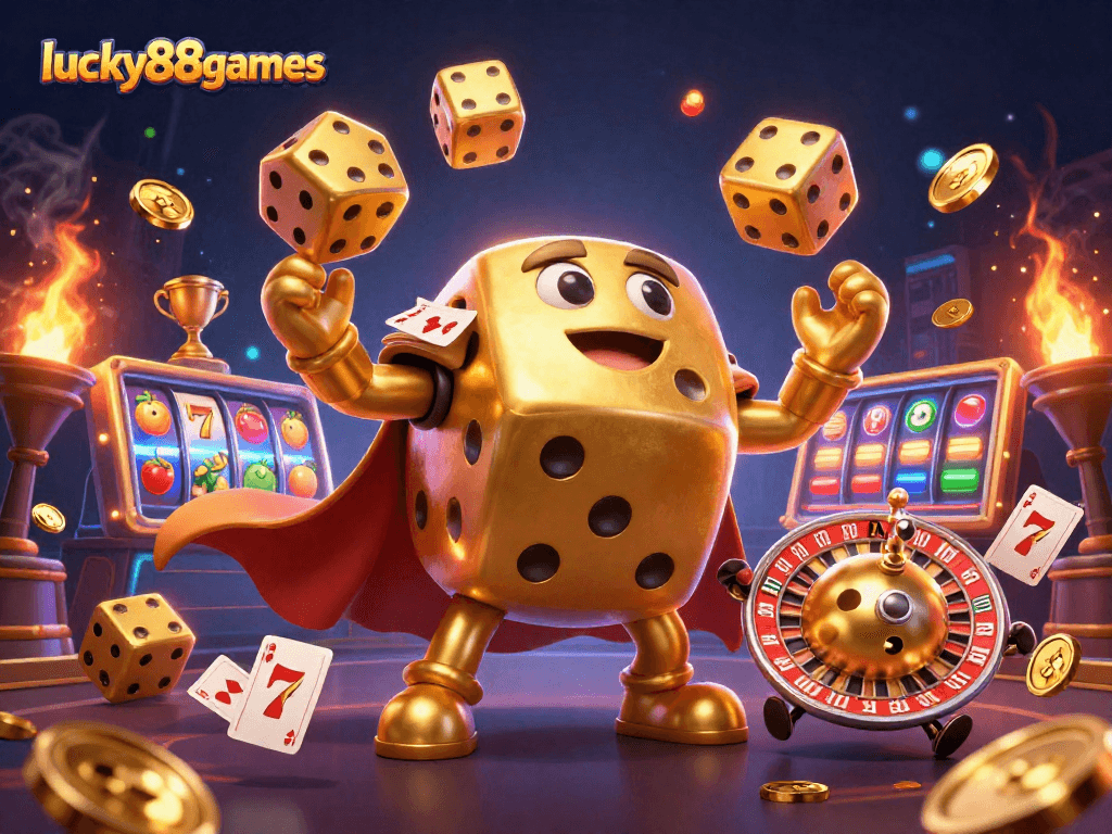 Engage with exhilarating gameplay at lucky88games, featuring a vibrant scene of dynamic elements and characters.