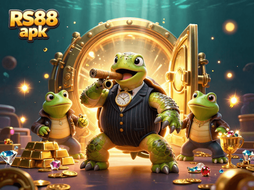 Experience thrilling RS88 apk adventures with our vibrant 3D casino illustration.