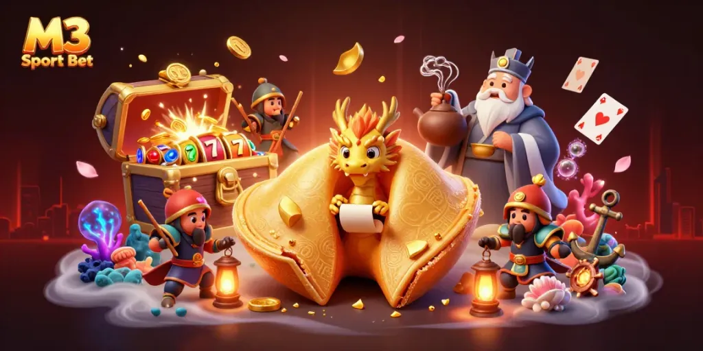 Experience the thrill of M3 Sport Bet in a vibrant, illustrated casino scene.