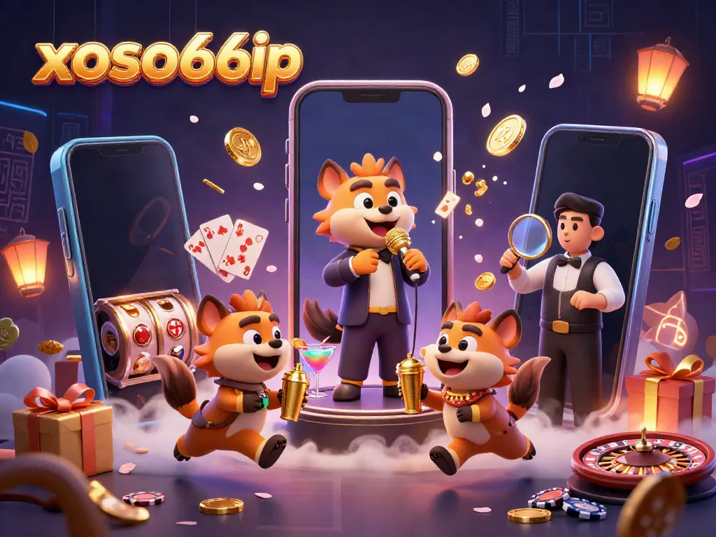 Experience lively gambling fun in xoso66ip’s colorful casino scene with hyena characters!