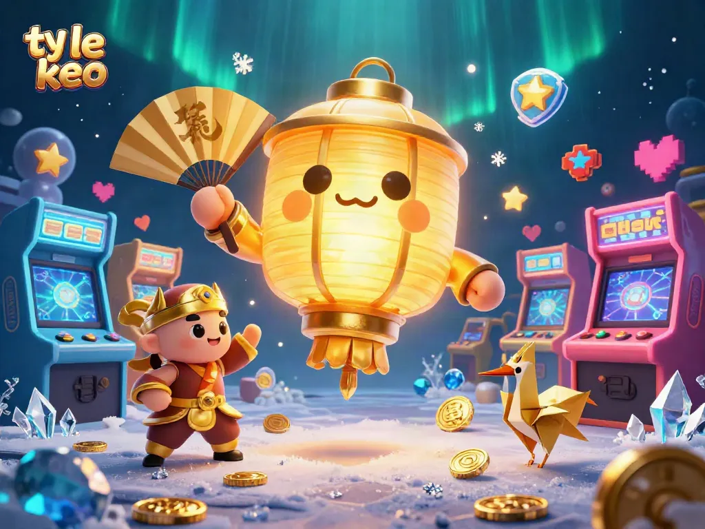 Engage with ty le keo odds through vibrant game elements and energetic characters in this dynamic casino scene.
