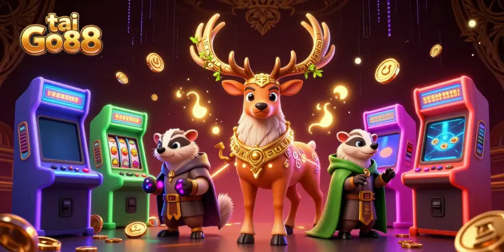 Engage in exciting gameplay with tai Go88 featuring dynamic 3D characters and vibrant casino elements.
