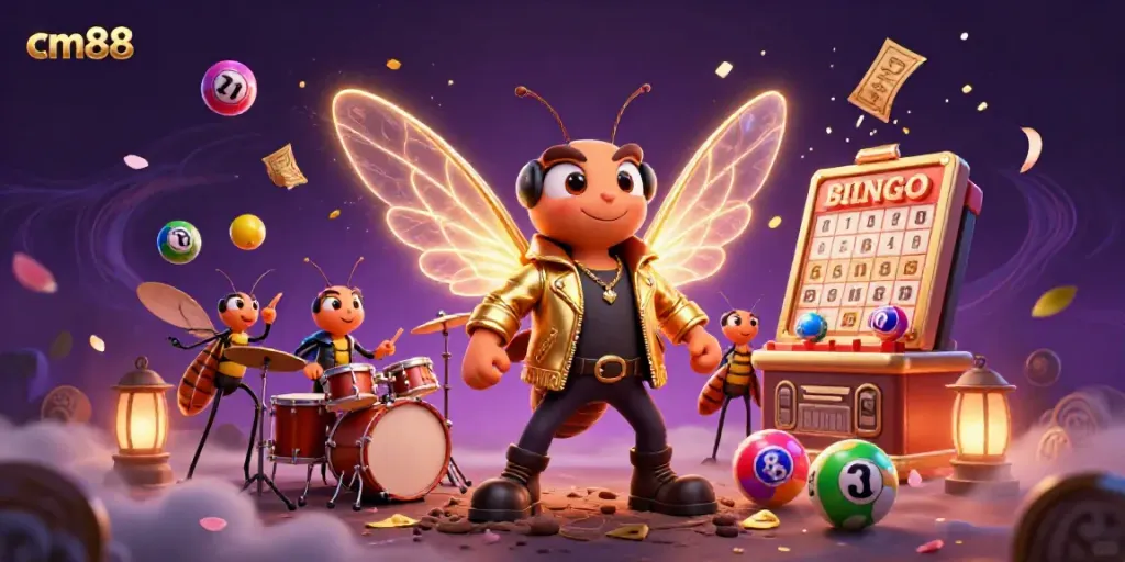 Experience thrilling cm88 adventures with vibrant lottery elements, rock star theme in a dynamic casino setting.