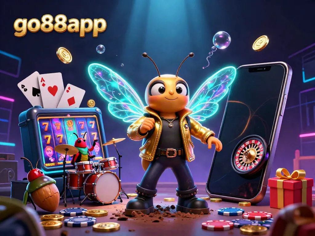 Experience the excitement of go88app with its vibrant casino gaming illustration featuring stunning characters and dynamic games.