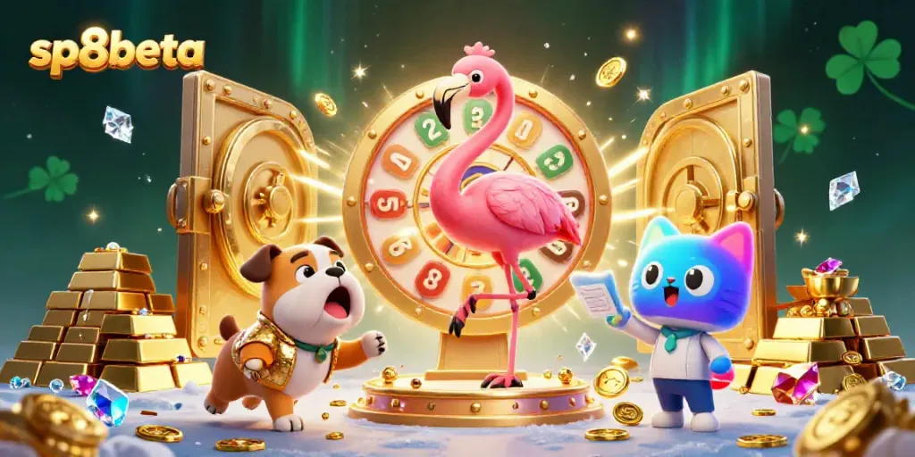 Experience thrilling moments at sp8beta with this vibrant casino-themed digital illustration.