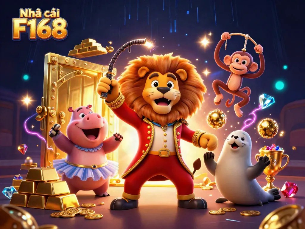 Enhance your betting experience at Nhà cái F168 with a vibrant casino scene featuring thrilling characters.