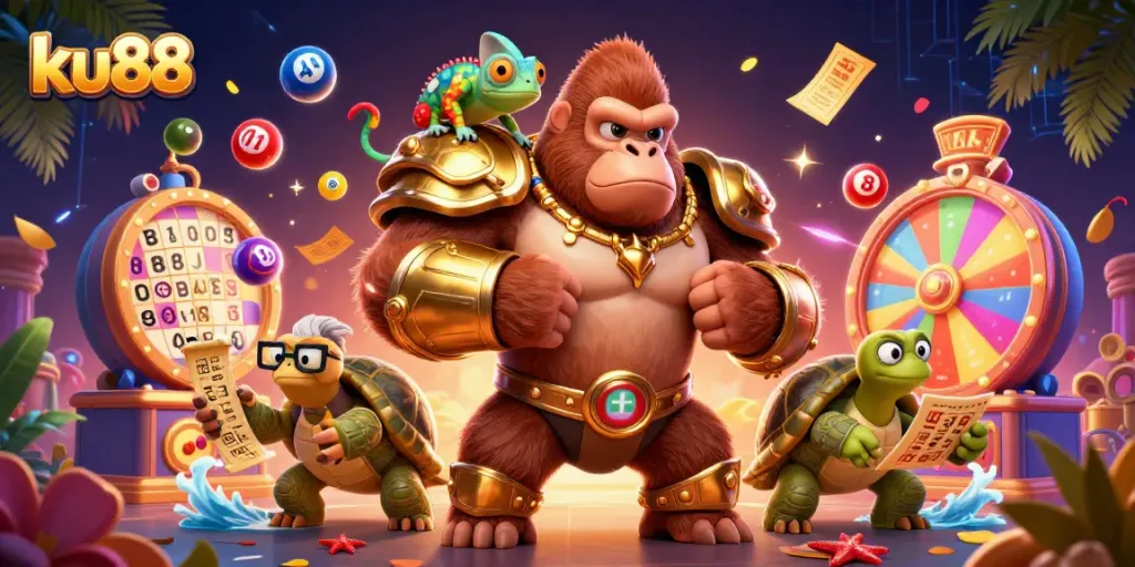 ku88 powers up your gaming with a vibrant 3D carnival of dynamic lottery and casino elements