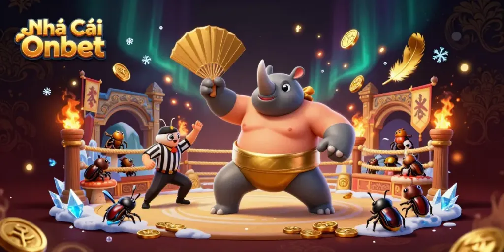 Experience thrilling gameplay at Nhà Cái Onbet with vibrant 3D characters and casino elements.