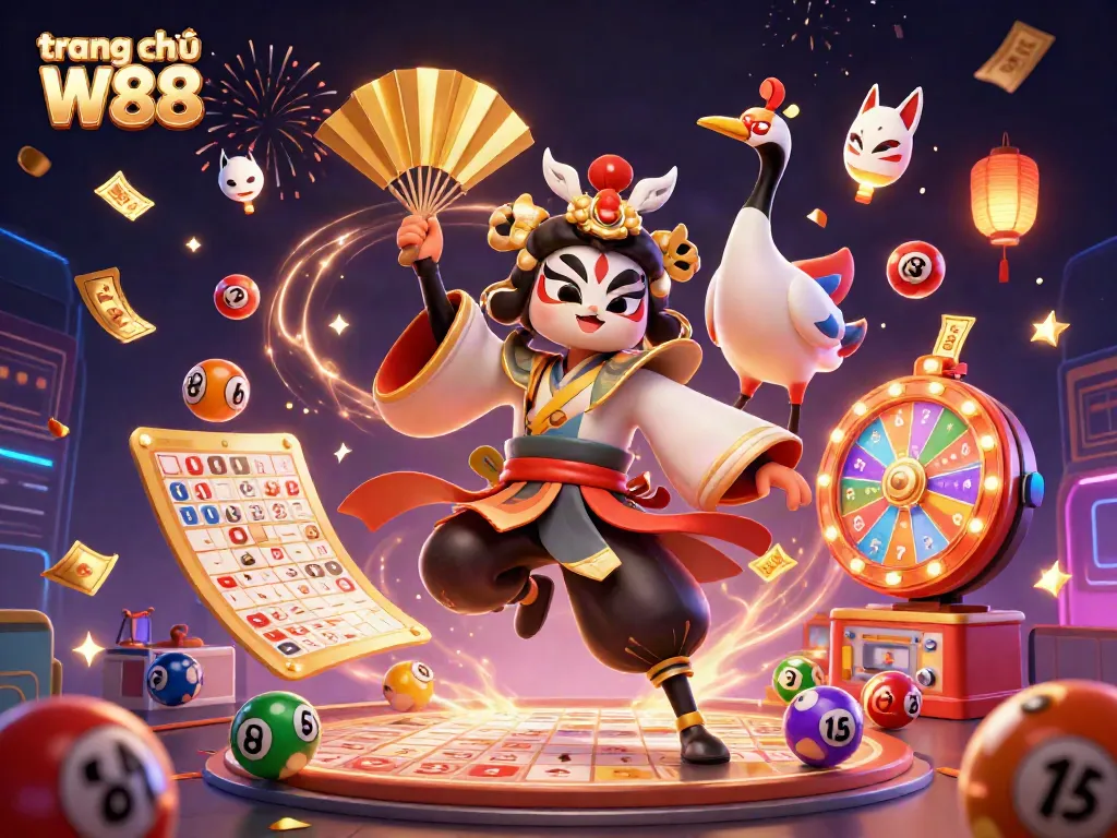 Engage with the vibrant world of trang chủ W88 through dynamic lottery and casino visuals.