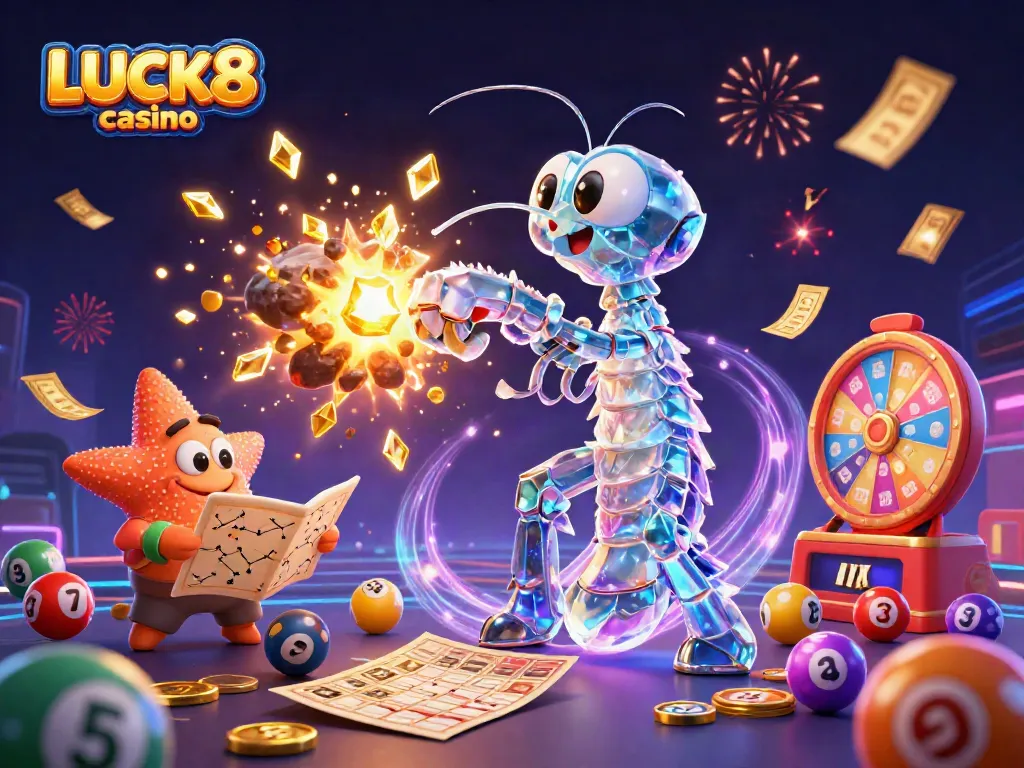 Experience excitement at LUCK8 casino with a galactic samurai and colorful lottery fun.
